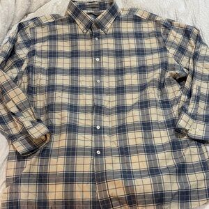 Daniel Cremieux Navy and Beige Plaid Shirt